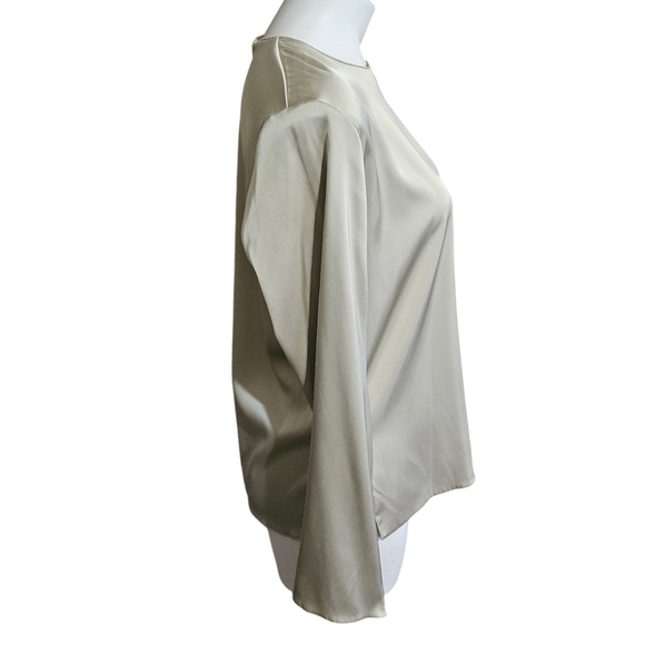 Zara Long Sleeve Satin Blouse Champagne Size XL - Picture 2 of 12